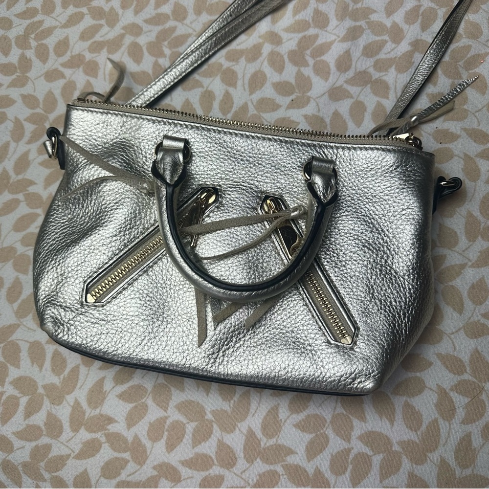 Rebecca Minkoff Metallic‎ Gold 100%Leather Tassel Accent Detail MiniCross Bag - Picture 5 of 13